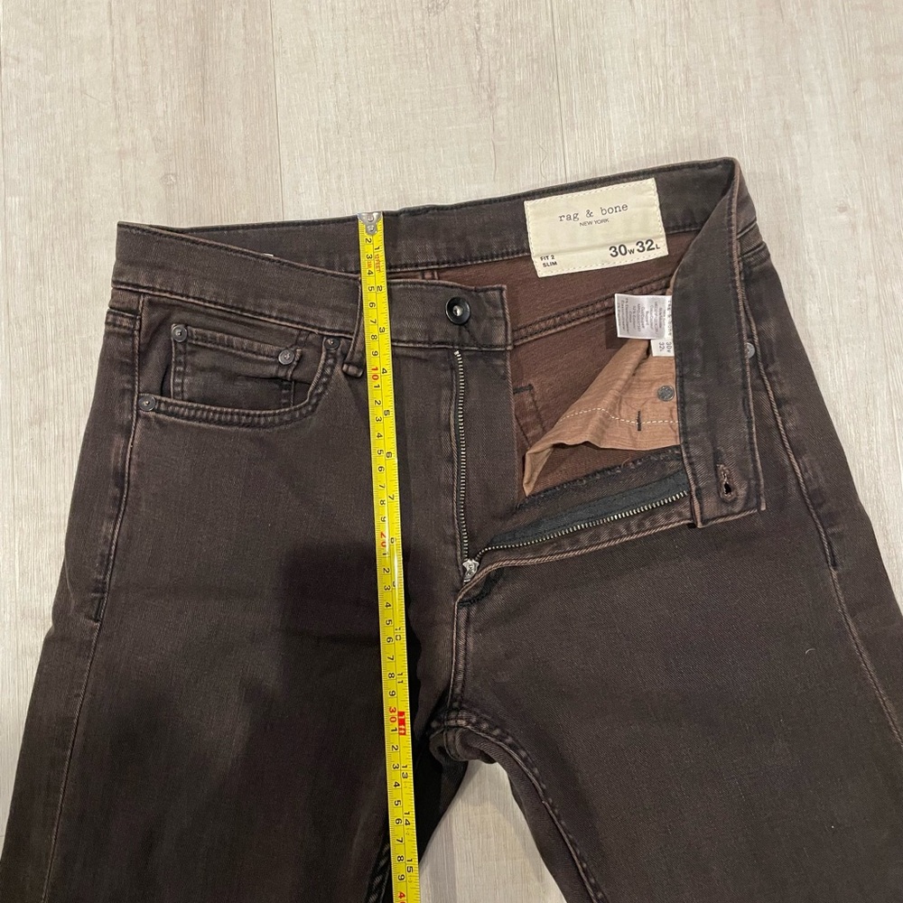 Rag & Bone Men's Dark Brown Slim Jeans